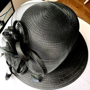 Lady Black Derby Dress Church Hat - NWOT